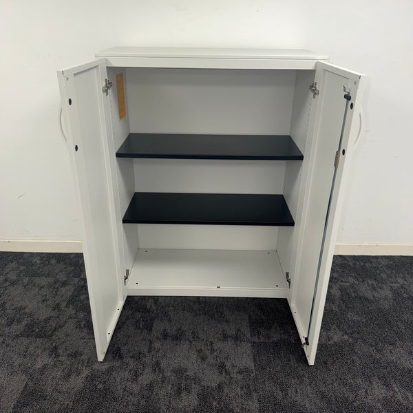 Used White Steelcase Storage Cupboard
