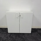 Used White Desk High Cupboard with Shelf and Key