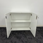Used White Desk High Cupboard with Shelf and Key
