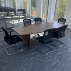 Used Sven Walnut Meeting Table with 6 Mesh Chairs