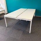 Used Nova White Bench Desks with Cable Tray - 1200x700