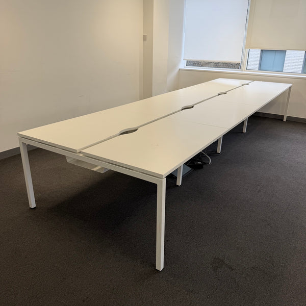 Used White Nova Bench Desk 1200x700 with Cable Tray