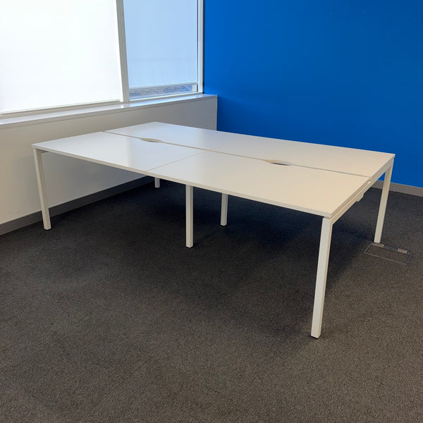 Used White Nova Bench Desk 1200x700 with Cable Tray
