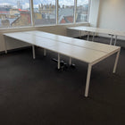 Used Nova White Bench Desks with Cable Tray - 1200x700