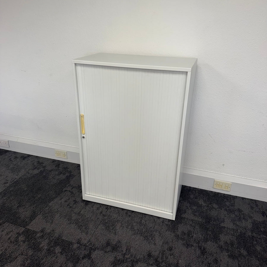 Used White Tambour Cupboard 1180 High