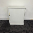 Used White Tambour Cupboard 980 High