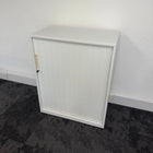 Used White Tambour Cupboard 980 High