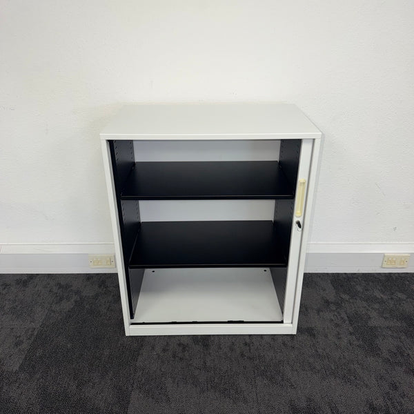 Used White Tambour Cupboard 980 High