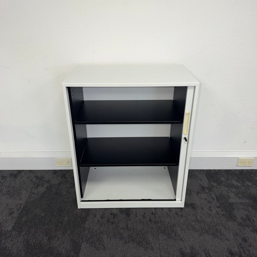 Used White Tambour Cupboard 980 High