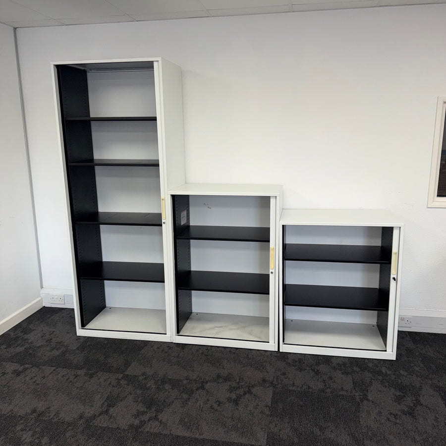 Used White Tambour Cupboard 2070 High