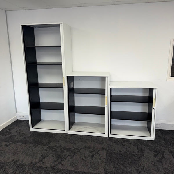 Used White Tambour Cupboard 1180 High