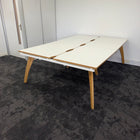Used White Bench Desk with Cable Tray 1200x800