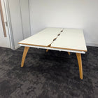 Used White Bench Desk with Cable Tray 1200x800