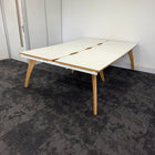 Used White Bench Desk with Cable Tray 1200x800