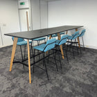 Used Splinta Posure Table with 8 Sling Barstools and Built In Power