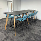 Used Splinta Posure Table with 8 Sling Barstools and Built In Power