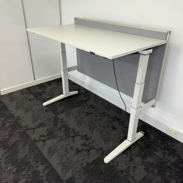 Used Steelcase Ology Height Adjustable Desk with Screen and Cable Tray