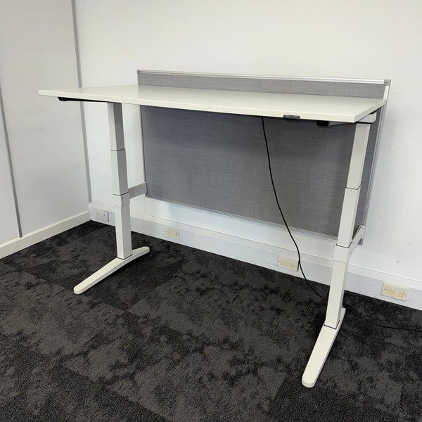 Used Steelcase Ology Height Adjustable Desk with Screen and Cable Tray
