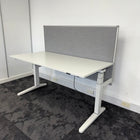 Used Steelcase Ology Height Adjustable Desk with Screen and Cable Tray