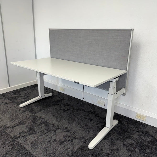Used Steelcase Ology Height Adjustable Desk with Screen and Cable Tray