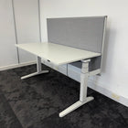 Used Steelcase Ology Height Adjustable Desk with Screen and Cable Tray