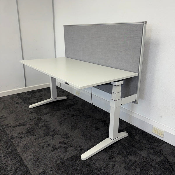 Used Steelcase Ology Height Adjustable Desk with Screen and Cable Tray
