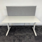 Used Steelcase Ology Height Adjustable Desk with Screen and Cable Tray
