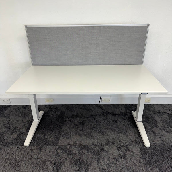 Used Steelcase Ology Height Adjustable Desk with Screen and Cable Tray