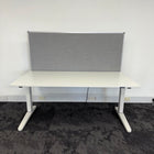 Used Steelcase Ology Height Adjustable Desk with Screen and Cable Tray