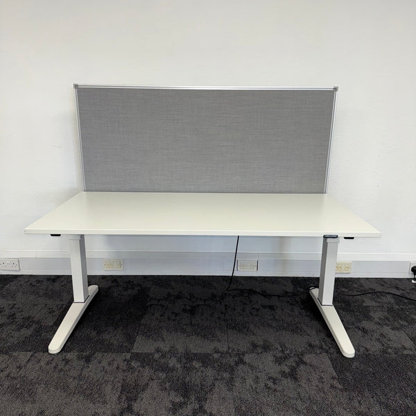 Used Steelcase Ology Height Adjustable Desk with Screen and Cable Tray