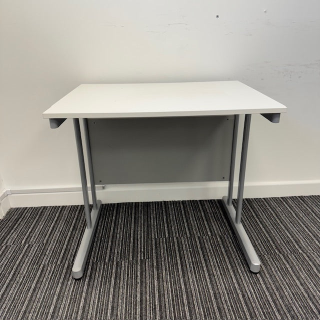 Used Space Saver Cantilever White Desk