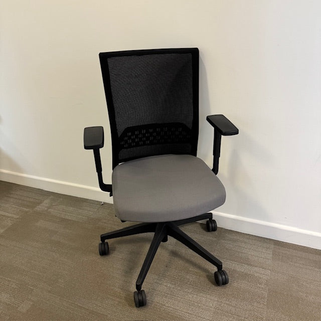 Used Mesh Task Chair with Lumbar and Height Adjustable Arms