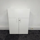 Used White Desk High Cupboard with Planter