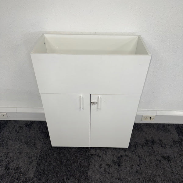 Used White Desk High Cupboard with Planter