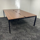 Used Walnut 4 Person Bench Desk