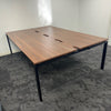 Used Walnut 4 Person Bench Desk