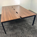 Used Walnut 4 Person Bench Desk