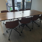 Used Arper Branded Walnut Meeting Table Set with 8 Chairs