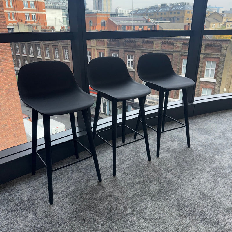 Used Set of 3 Visu bar stool - Black / Breakfast bar stool