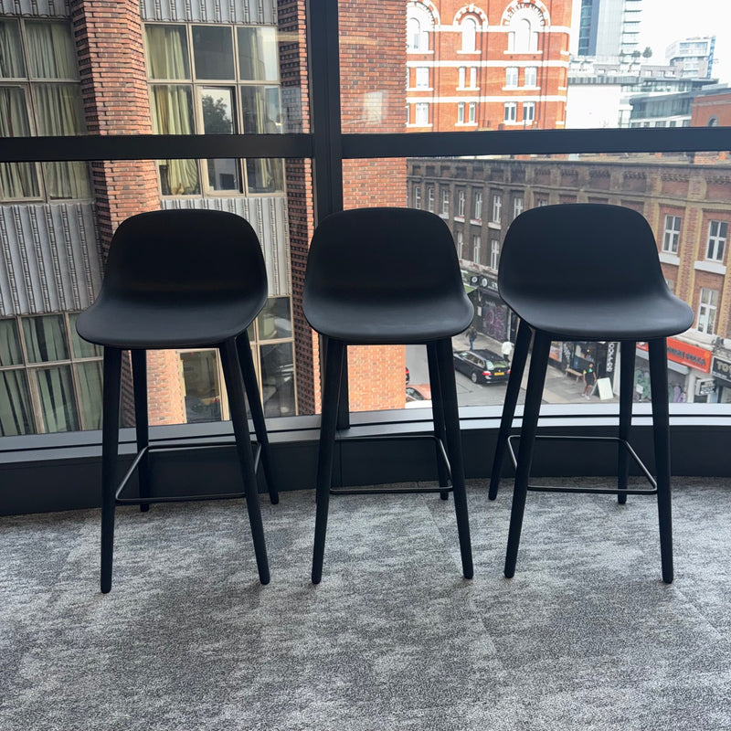 Used Set of 3 Visu bar stool - Black / Breakfast bar stool