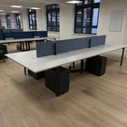 Used Bank of 4 Herman Miller Bench Desk Bundle with End Sections