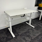 Used Dual Motor White Electric Desk with Cable Management and Desktop Power