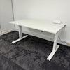 Used Dual Motor White Electric Desk with Cable Management and Desktop Power