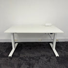 Used Dual Motor White Electric Desk with Cable Management and Desktop Power
