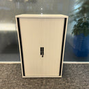 Used White Tambour with 2 Shelves