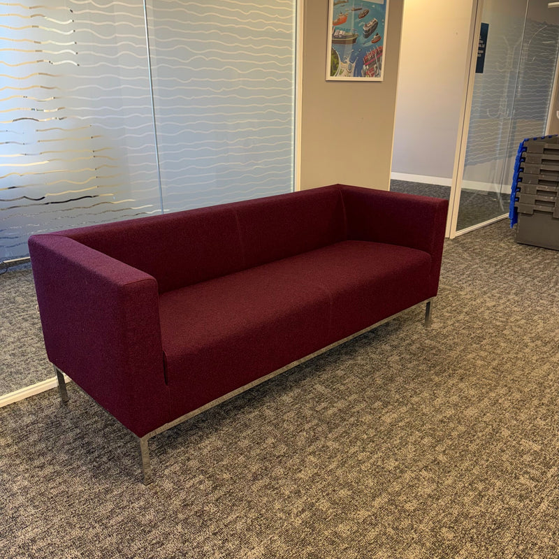 Used Marelli Branded Burgundy Fabric Sofa