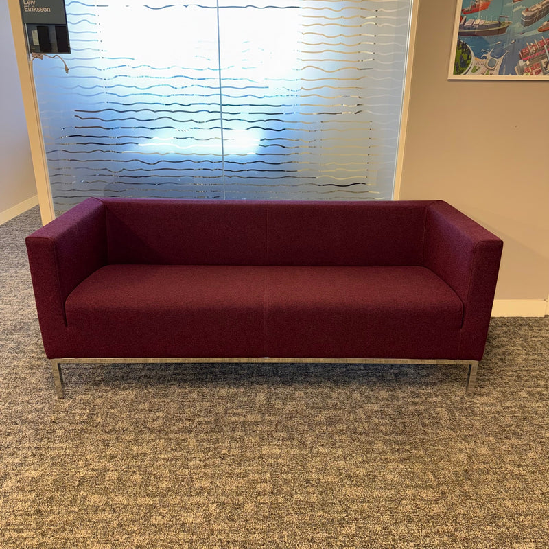 Used Marelli Branded Burgundy Fabric Sofa