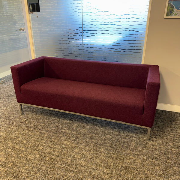 Used Marelli Branded Burgundy Fabric Sofa