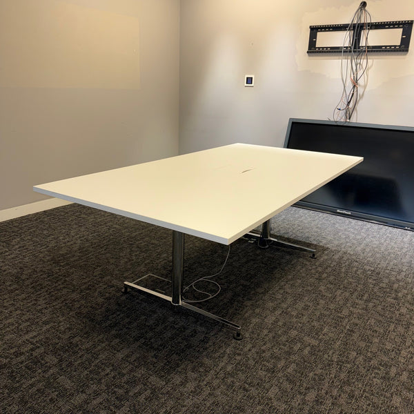 Used Kusch-Co White Meeting Table with Chrome Legs