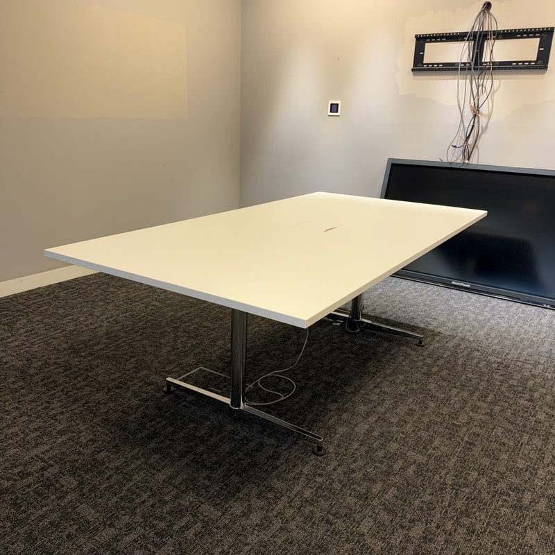 Used Kusch-Co White Meeting Table with Chrome Legs